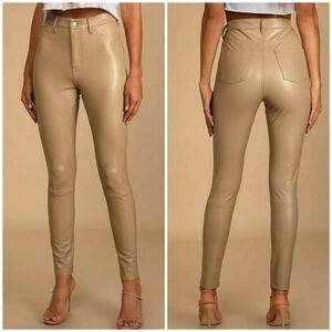 7 For All Mankind Vegan Leather Stretch Looks Like Jeans Camel M